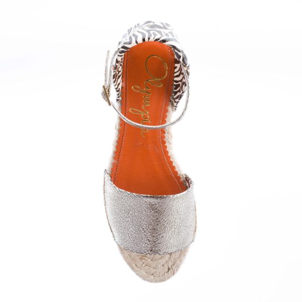 CHARLOTTE OLYMPIA donna sandalo espadrillas con zeppa in pelle ARGENTO - immagine 7