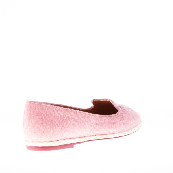 CHARLOTTE OLYMPIA donna ballerina espadrillas Capri Cats in tessuto ROSA con Kitty - immagine 3