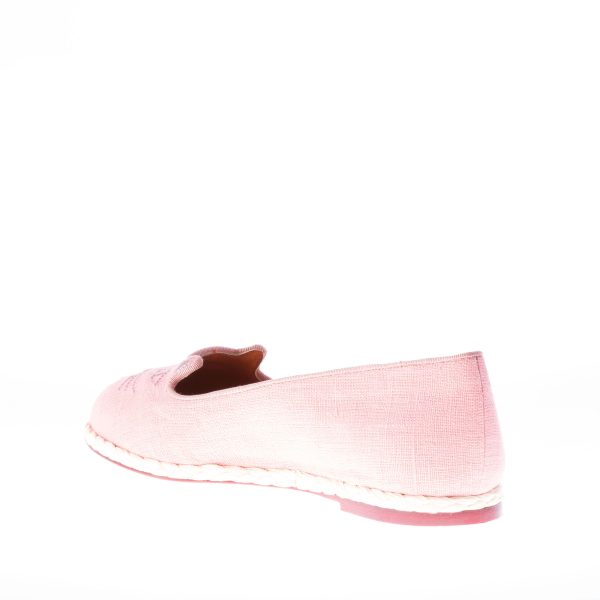 CHARLOTTE OLYMPIA donna ballerina espadrillas Capri Cats in tessuto ROSA con Kitty - immagine 4