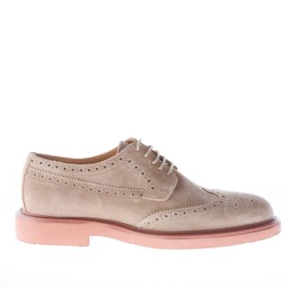 STRIKE FIRENZE uomo scarpa derby in camoscio BEIGE con impunture e suola micro