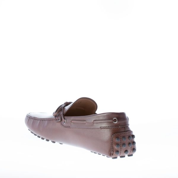 TOD'S uomo mocassino in pelle TESTA DI MORO con laccetto. Suola gommini - immagine 4