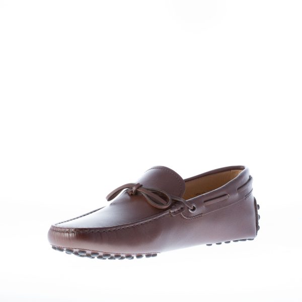 TOD'S uomo mocassino in pelle TESTA DI MORO con laccetto. Suola gommini - immagine 6