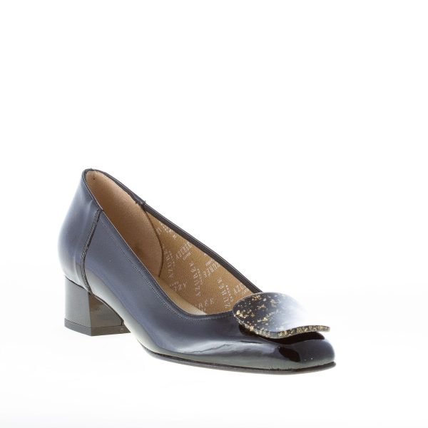 AZUREE CANNES donna OEUVRE decolletè in vernice NERO con decorazione sulla punta. Tacco 4 cm - immagine 2