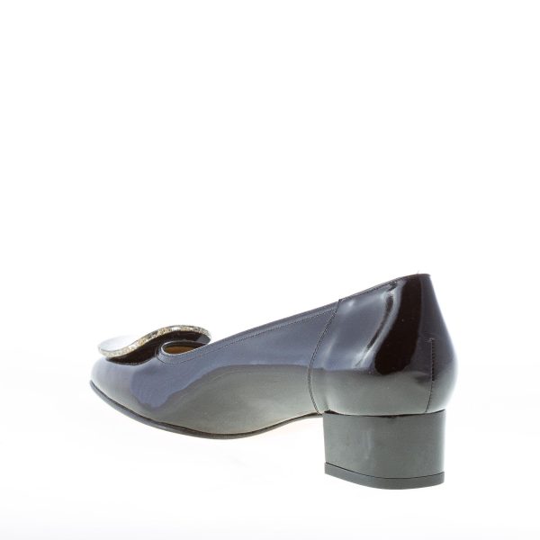 AZUREE CANNES donna OEUVRE decolletè in vernice NERO con decorazione sulla punta. Tacco 4 cm - immagine 4