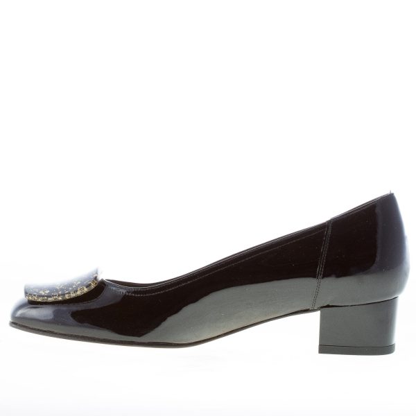 AZUREE CANNES donna OEUVRE decolletè in vernice NERO con decorazione sulla punta. Tacco 4 cm - immagine 5