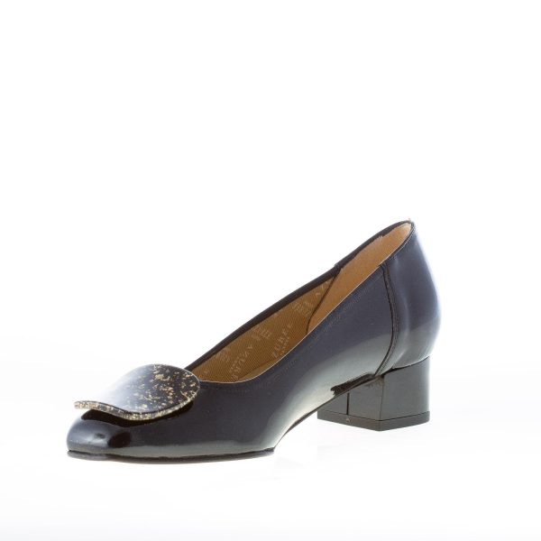 AZUREE CANNES donna OEUVRE decolletè in vernice NERO con decorazione sulla punta. Tacco 4 cm - immagine 6