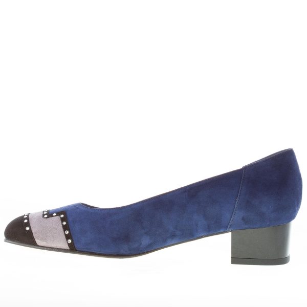 AZUREE CANNES donna OUVRA decolletè MULTICOLORE in camoscio con strass. Tacco 4 cm - immagine 5