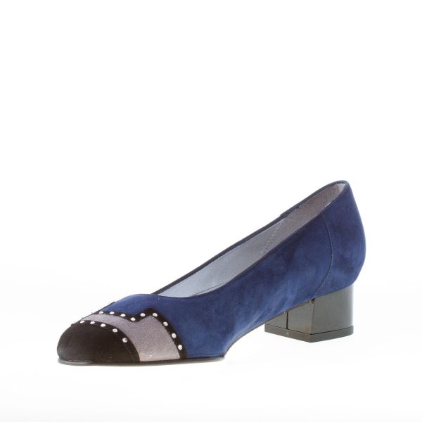 AZUREE CANNES donna OUVRA decolletè MULTICOLORE in camoscio con strass. Tacco 4 cm - immagine 6