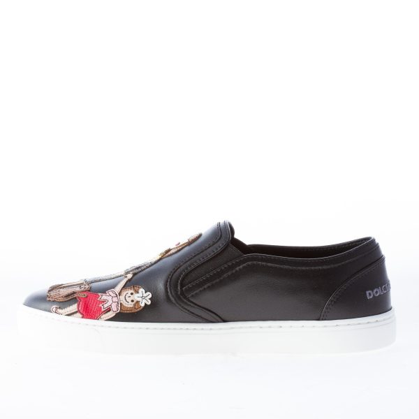 DOLCE & GABBANA donna slip on Family Patch in pelle NERO - immagine 5