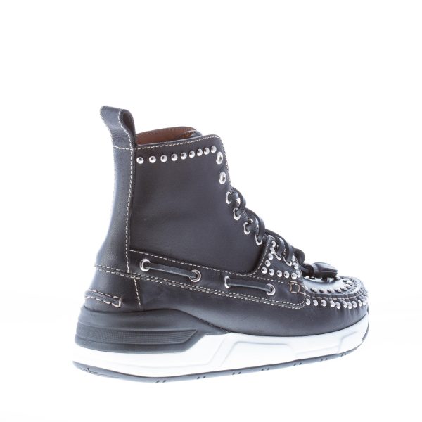 GIVENCHY uomo stivaletto Hamptons in pelle NERO con lacci e borchie - immagine 3