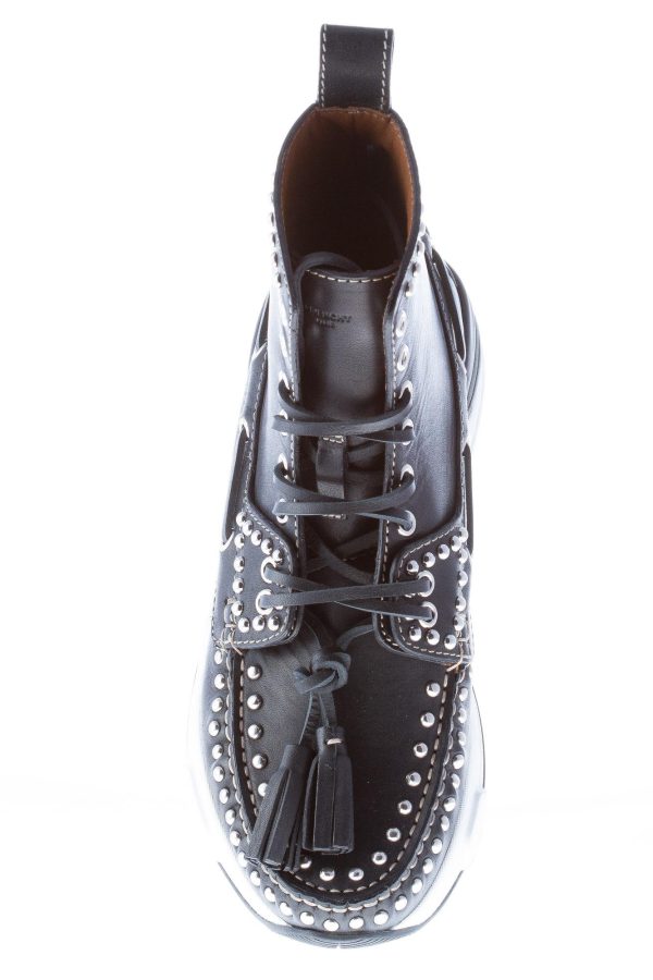 GIVENCHY uomo stivaletto Hamptons in pelle NERO con lacci e borchie - immagine 7