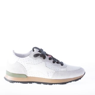 ISHIKAWA donna sneaker in pelle BIANCO e camoscio grigio
