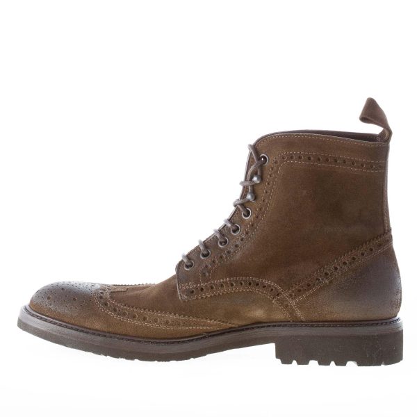 MIGLIORE uomo scarponcino allacciato in camoscio anticato VERDE oliva con impunture - immagine 5