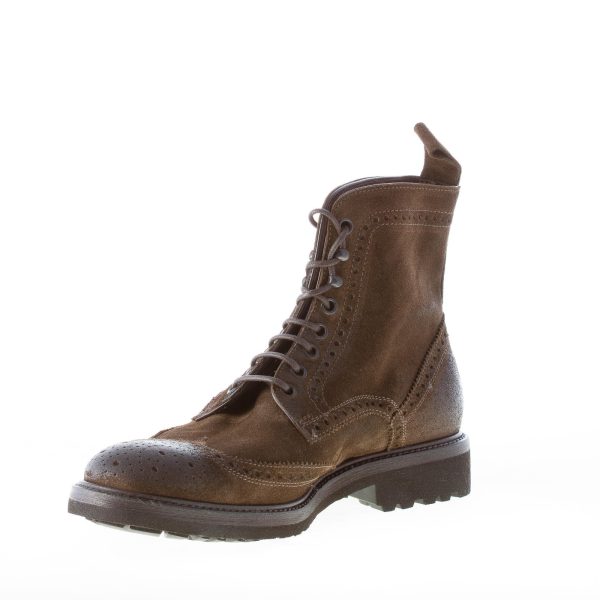 MIGLIORE uomo scarponcino allacciato in camoscio anticato VERDE oliva con impunture - immagine 6