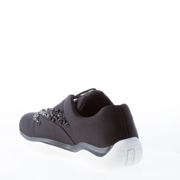 PRADA donna sneaker elasticizzata America's Cup in tessuto NERO con cristalli neri - immagine 4
