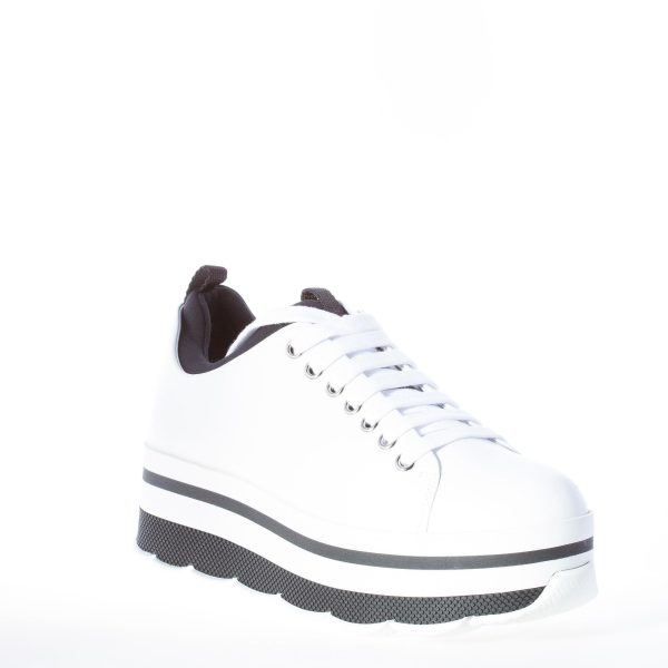 PRADA donna sneaker in pelle BIANCO con neoprene e maxi platform bicolore - immagine 2