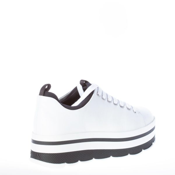 PRADA donna sneaker in pelle BIANCO con neoprene e maxi platform bicolore - immagine 3