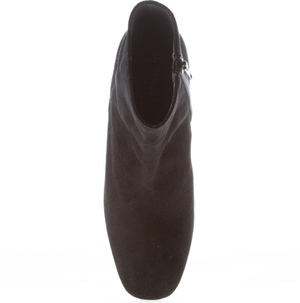 IL BORGO FIRENZE donna stivaletto in camoscio NERO con zip e tacco strass. Tacco 5 cm - immagine 7