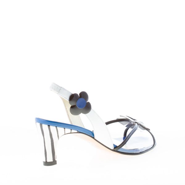 AZUREE CANNES donna sandalo trasparente NOTERA con fiori. Tacco zebra 6 cm - immagine 3