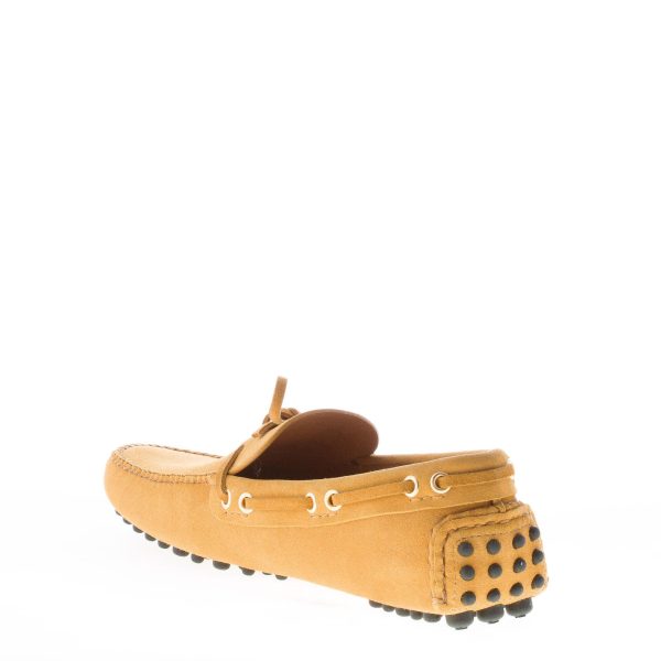 CAR SHOE uomo mocassino driving in camoscio GIALLO OCRA con laccetto - immagine 4