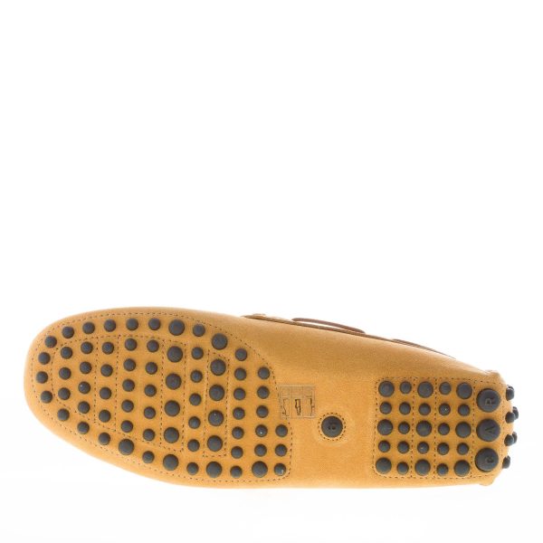 CAR SHOE uomo mocassino driving in camoscio GIALLO OCRA con laccetto - immagine 8