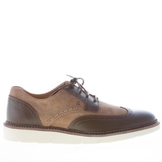 HOGAN uomo H322 scarpa derby brogues in camoscio BEIGE e pelle TESTA DI MORO