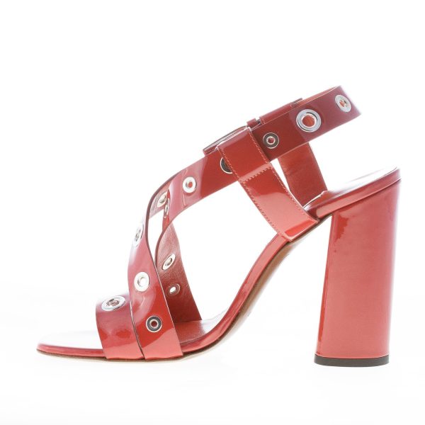L'AUTRE CHOSE donna sandalo a listini incrociati in naplak RUGGINE con anelli. Tacco 11 cm - immagine 5