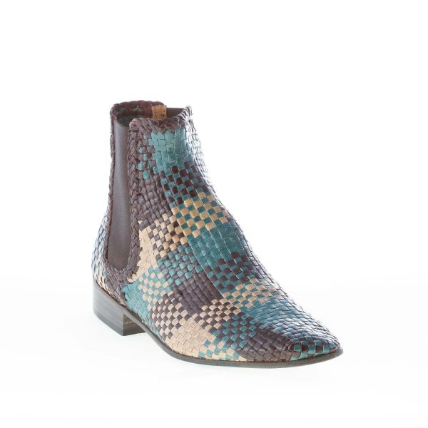 MOS donna stivaletto elasticizzato in pelle intrecciata marrone MULTICOLORE - immagine 2