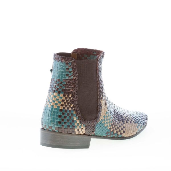 MOS donna stivaletto elasticizzato in pelle intrecciata marrone MULTICOLORE - immagine 3