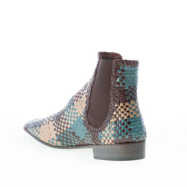 MOS donna stivaletto elasticizzato in pelle intrecciata marrone MULTICOLORE - immagine 4