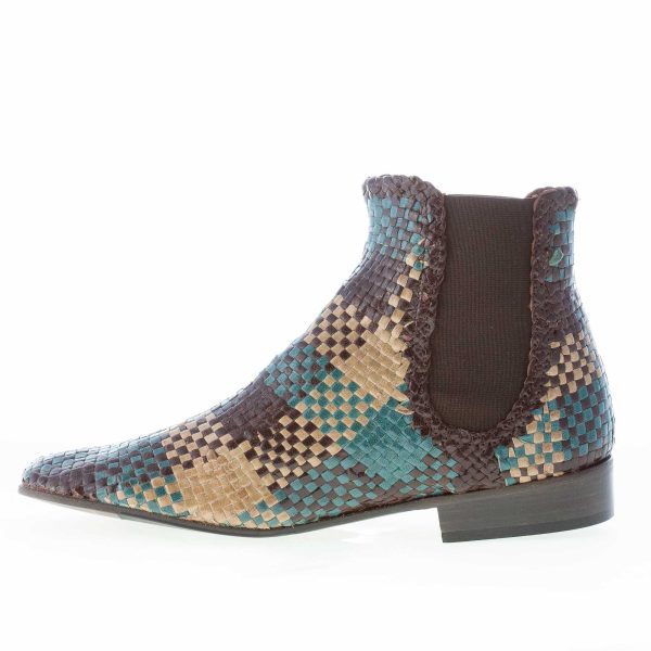 MOS donna stivaletto elasticizzato in pelle intrecciata marrone MULTICOLORE - immagine 5