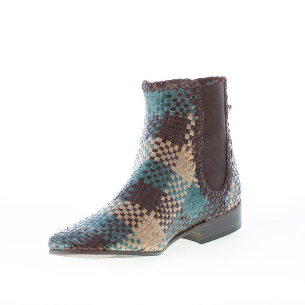 MOS donna stivaletto elasticizzato in pelle intrecciata marrone MULTICOLORE - immagine 6