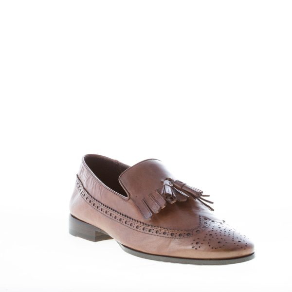 ORTIGNI uomo mocassino in pelle NATURALE con frangia e nappe - immagine 2