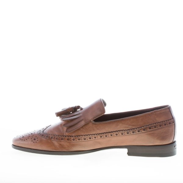 ORTIGNI uomo mocassino in pelle NATURALE con frangia e nappe - immagine 5