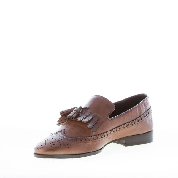 ORTIGNI uomo mocassino in pelle NATURALE con frangia e nappe - immagine 6