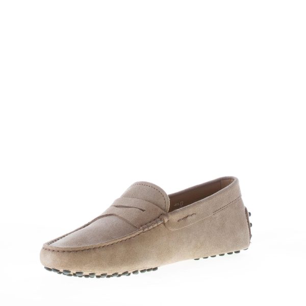 TOD'S uomo mocassino in camoscio TORBA BEIGE con mascherina. Suola gommini - immagine 6