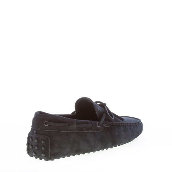 TOD'S uomo mocassino in camoscio BLU NOTTE con laccetto. Suola gommini - immagine 3