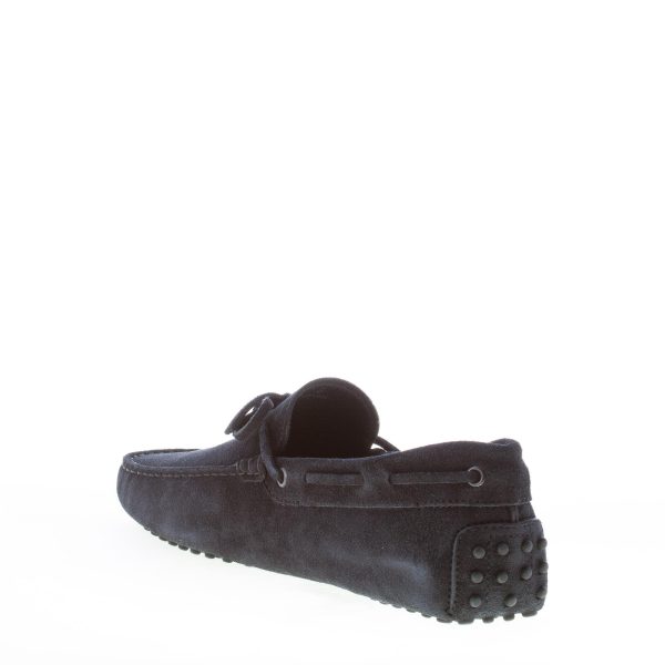 TOD'S uomo mocassino in camoscio BLU NOTTE con laccetto. Suola gommini - immagine 4