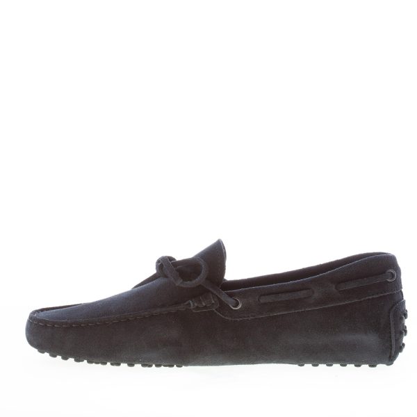 TOD'S uomo mocassino in camoscio BLU NOTTE con laccetto. Suola gommini - immagine 5