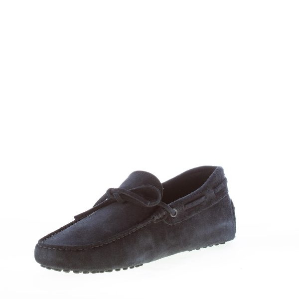 TOD'S uomo mocassino in camoscio BLU NOTTE con laccetto. Suola gommini - immagine 6