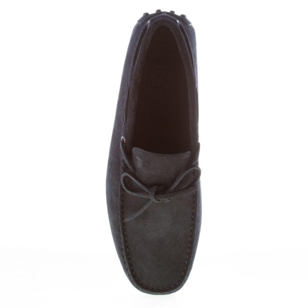 TOD'S uomo mocassino in camoscio BLU NOTTE con laccetto. Suola gommini - immagine 7