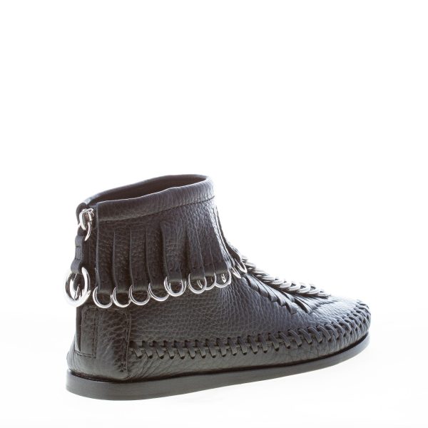 ALEXANDER WANG donna stivaletto Montana in pelle NERO con frange e anelli - immagine 3
