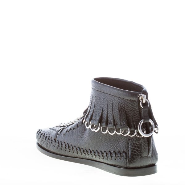 ALEXANDER WANG donna stivaletto Montana in pelle NERO con frange e anelli - immagine 4