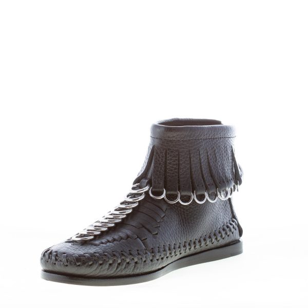 ALEXANDER WANG donna stivaletto Montana in pelle NERO con frange e anelli - immagine 6