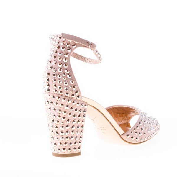 GIUSEPPE ZANOTTI DESIGN donna sandalo in camoscio ROSA con cristalli. Tacco 8 cm - immagine 4