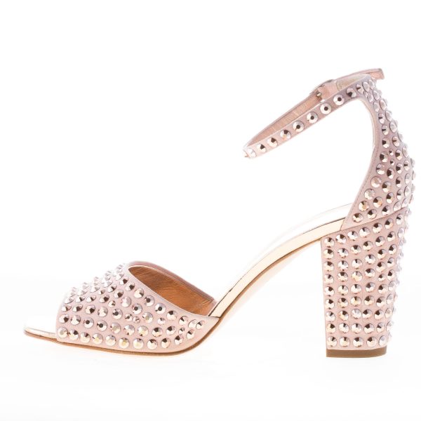 GIUSEPPE ZANOTTI DESIGN donna sandalo in camoscio ROSA con cristalli. Tacco 8 cm - immagine 5