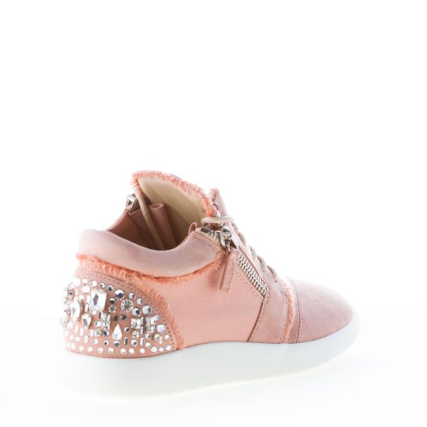 GIUSEPPE ZANOTTI DESIGN donna sneaker Singleg in camoscio e raso ROSA con zip - immagine 3