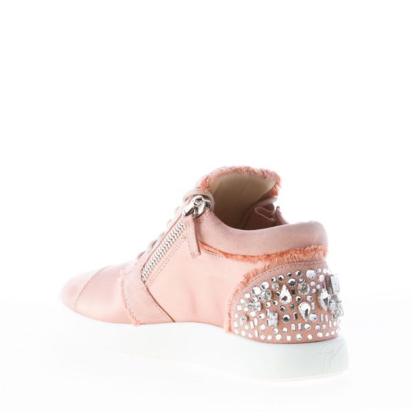 GIUSEPPE ZANOTTI DESIGN donna sneaker Singleg in camoscio e raso ROSA con zip - immagine 4