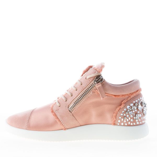 GIUSEPPE ZANOTTI DESIGN donna sneaker Singleg in camoscio e raso ROSA con zip - immagine 5