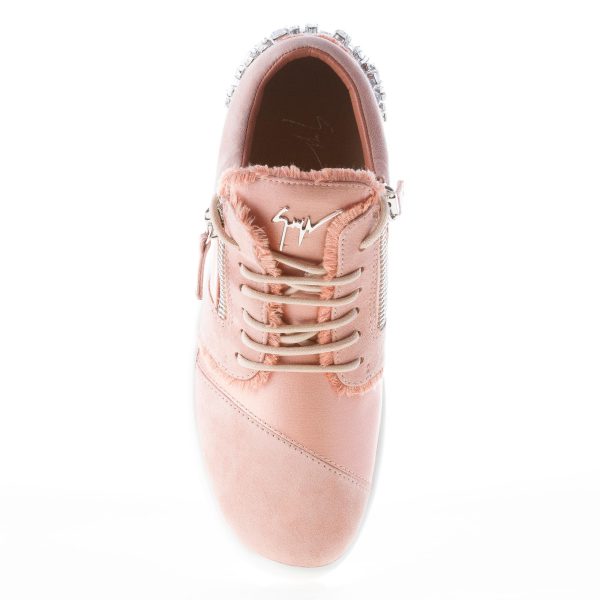 GIUSEPPE ZANOTTI DESIGN donna sneaker Singleg in camoscio e raso ROSA con zip - immagine 7